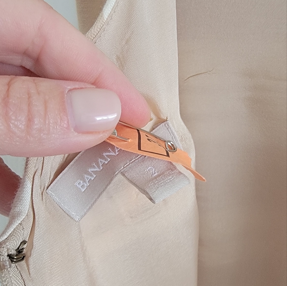 Banana Republic Tan and Cream Striped Boatneck Shift Dress, Size 2 - Picture 8 of 16